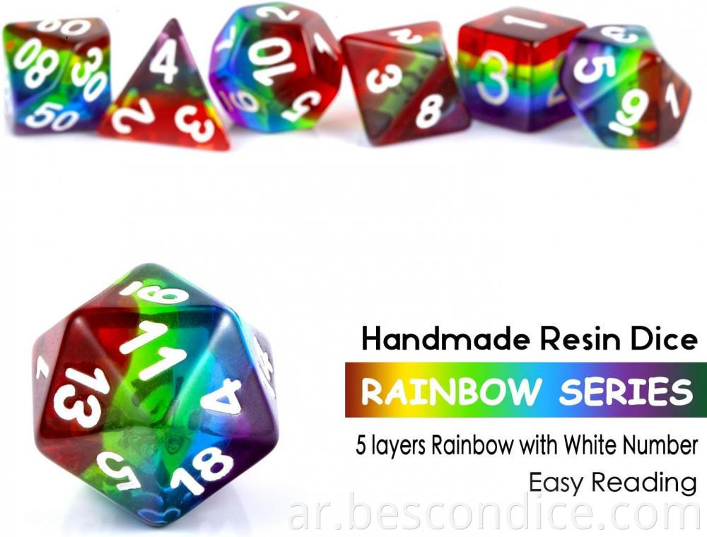 Rainbow Dice For Role Playing Table Games 2